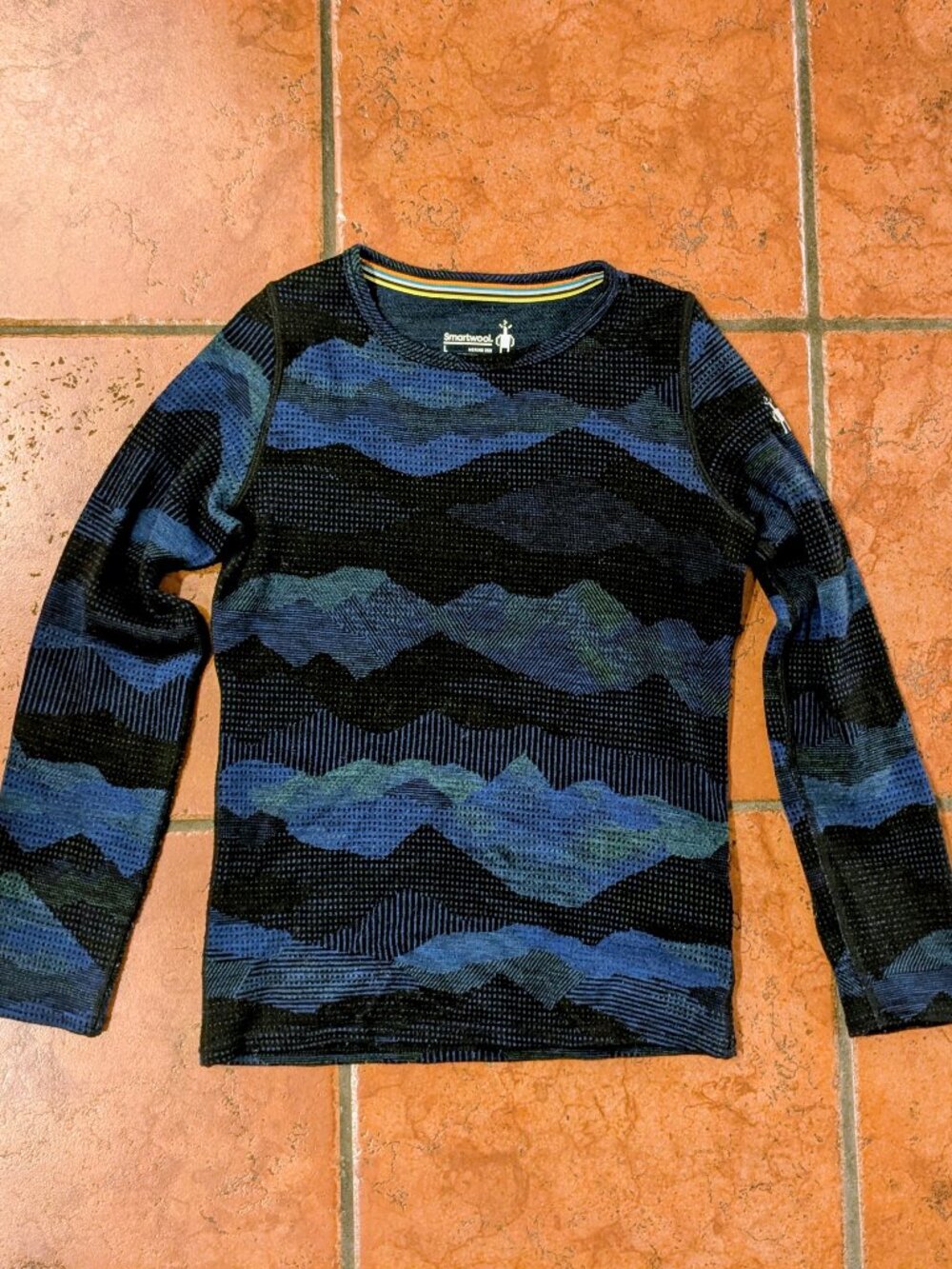 Smartwool Kids' Classic Thermal Merino Base Layer Pattern Crew - size L